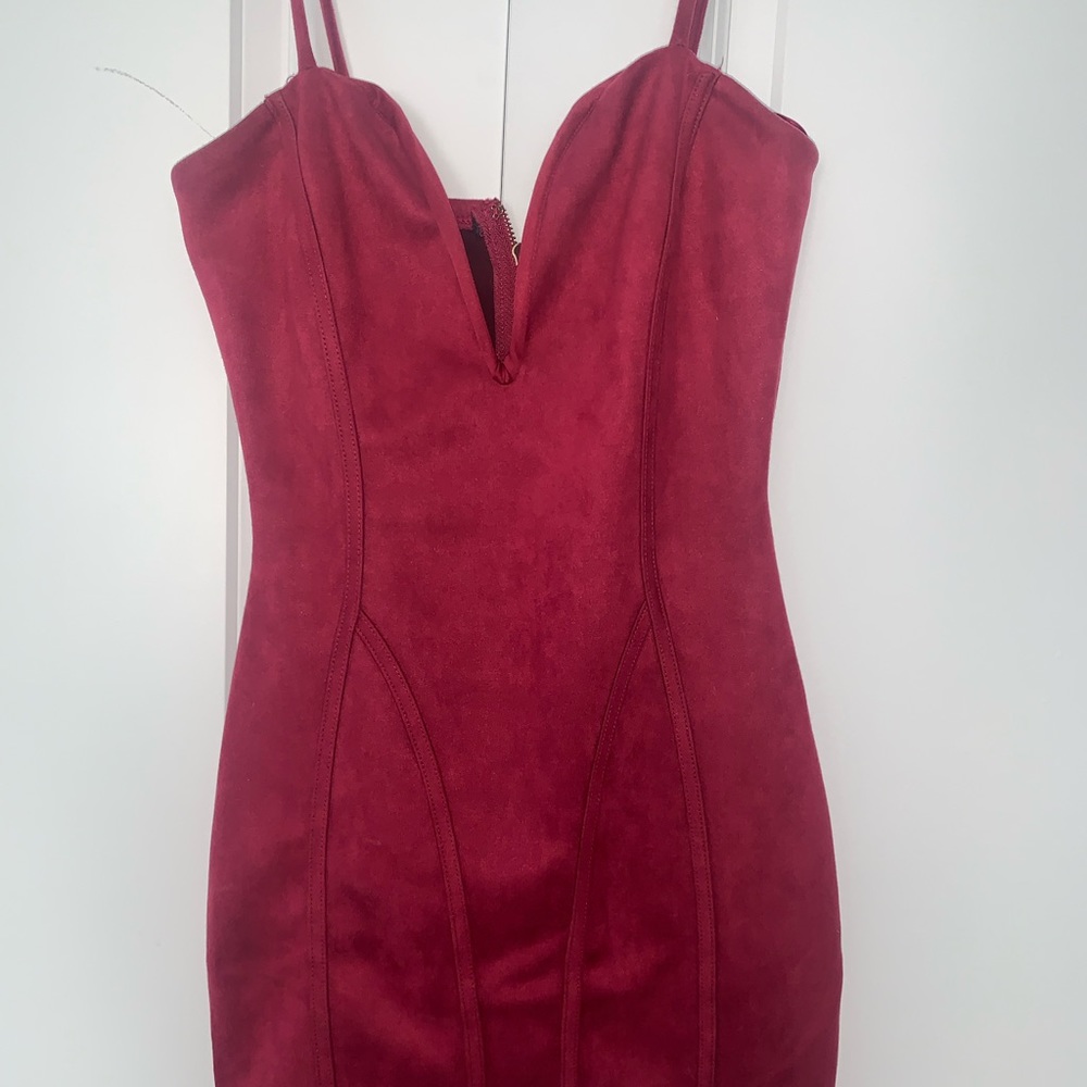 Windsor Burgundy Suede Dress - Picture 3 of 3